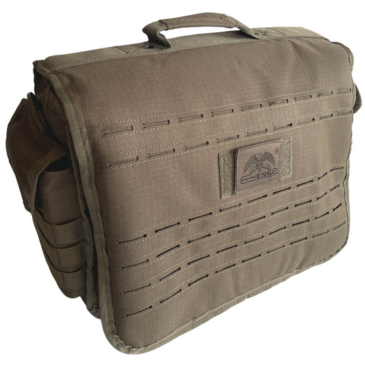 SB22 Multifunktionale Schultertasche mit Organizer - Perfekt für Alltag und Beruf Oliv