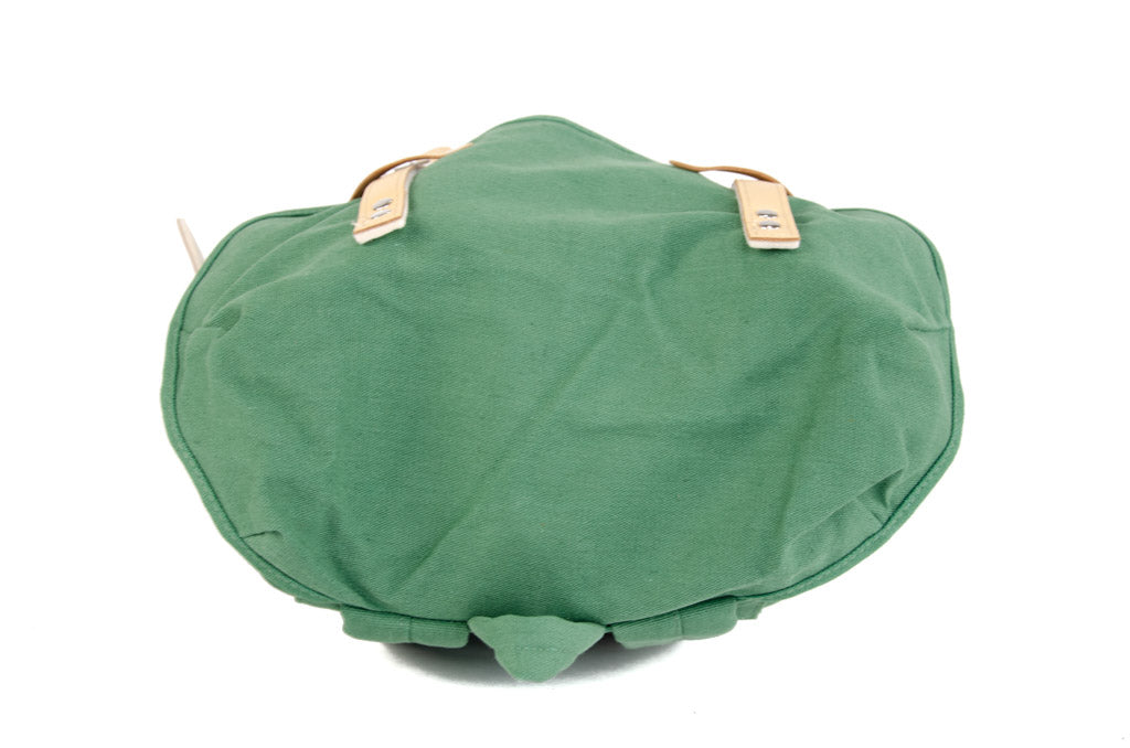 RU131 Baumwoll-Wander-Rucksack mit Echt-Leder-Strippen 15L Grün
