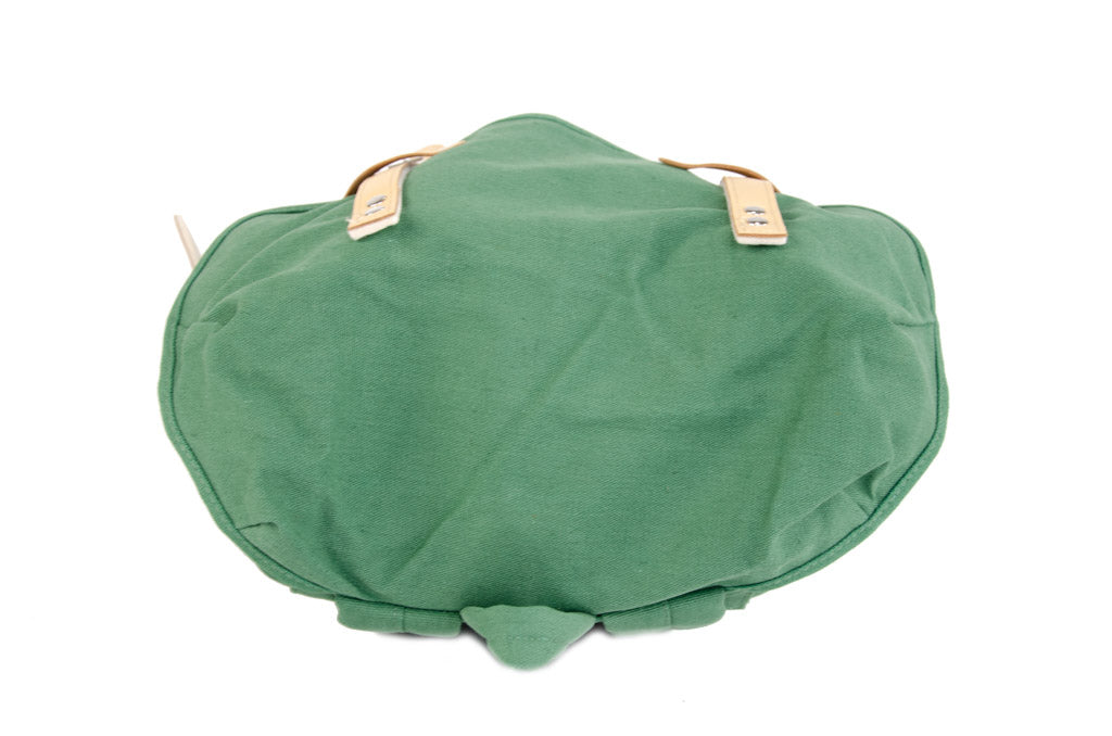 RU131 Baumwoll-Wander-Rucksack mit Echt-Leder-Strippen 15L Grün