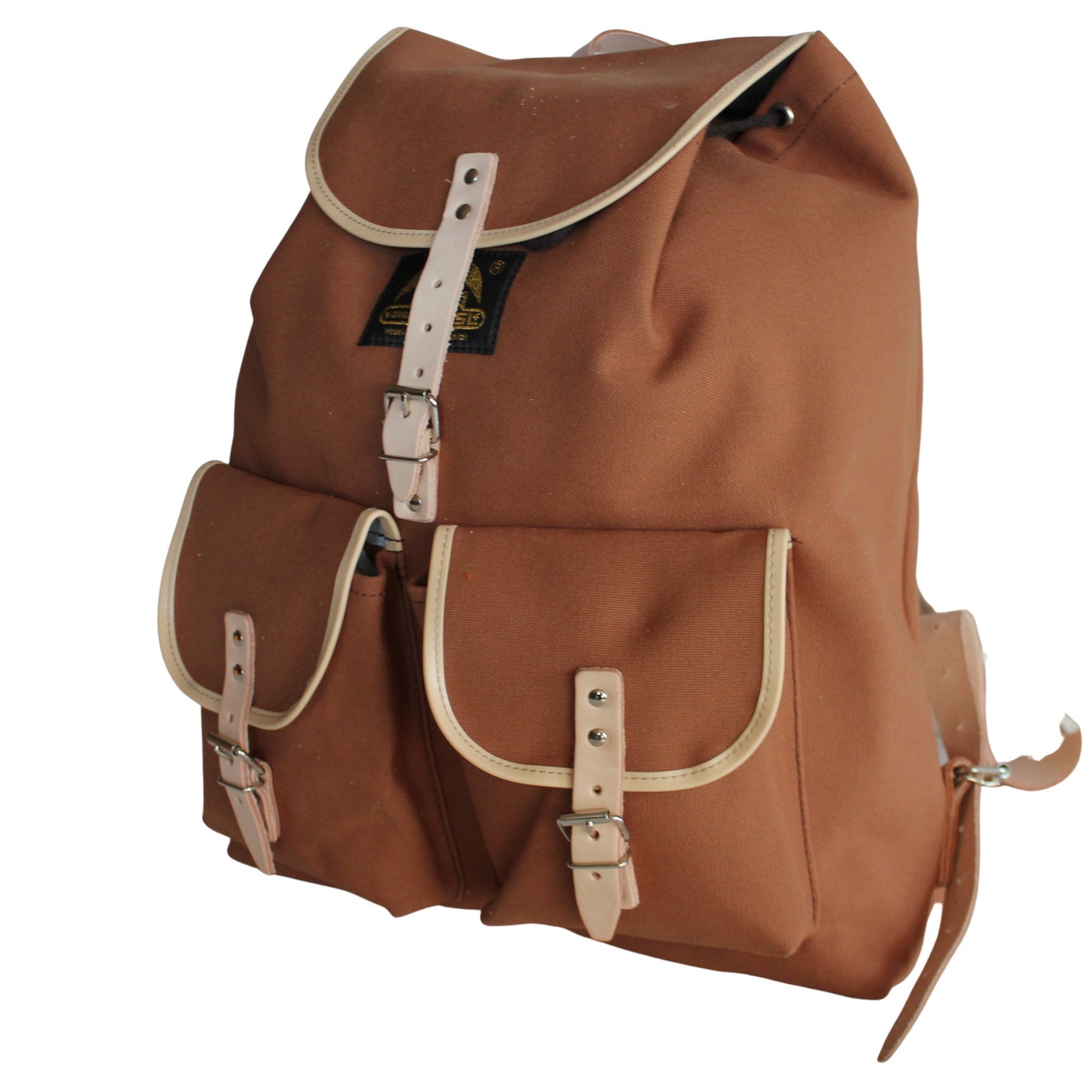 wanderrucksack braun RU137 Baumwoll-Rucksack braun mit hellem Besatz – essl-rucksack